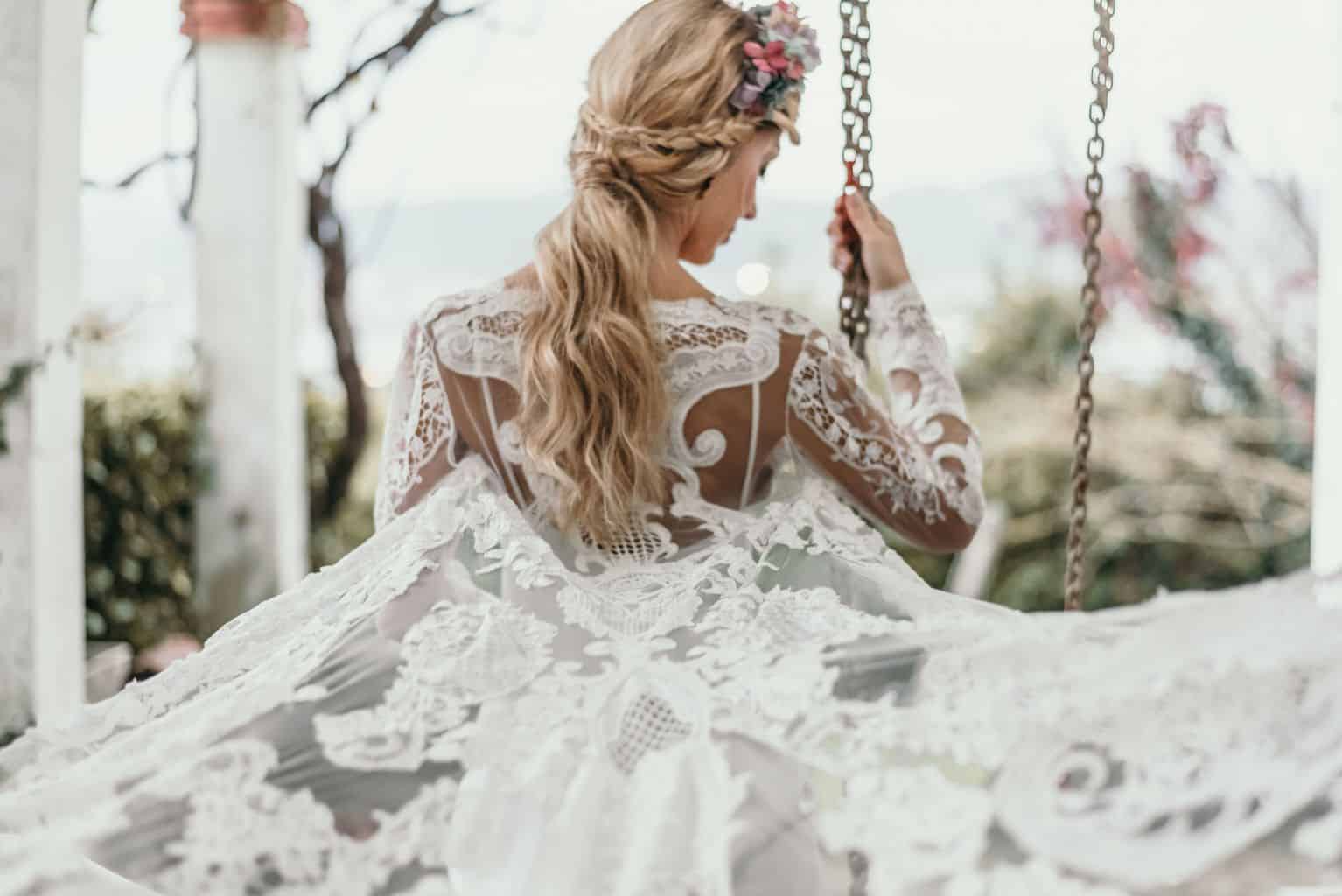 El de novia de encaje de Miguel Las bodas Tatín